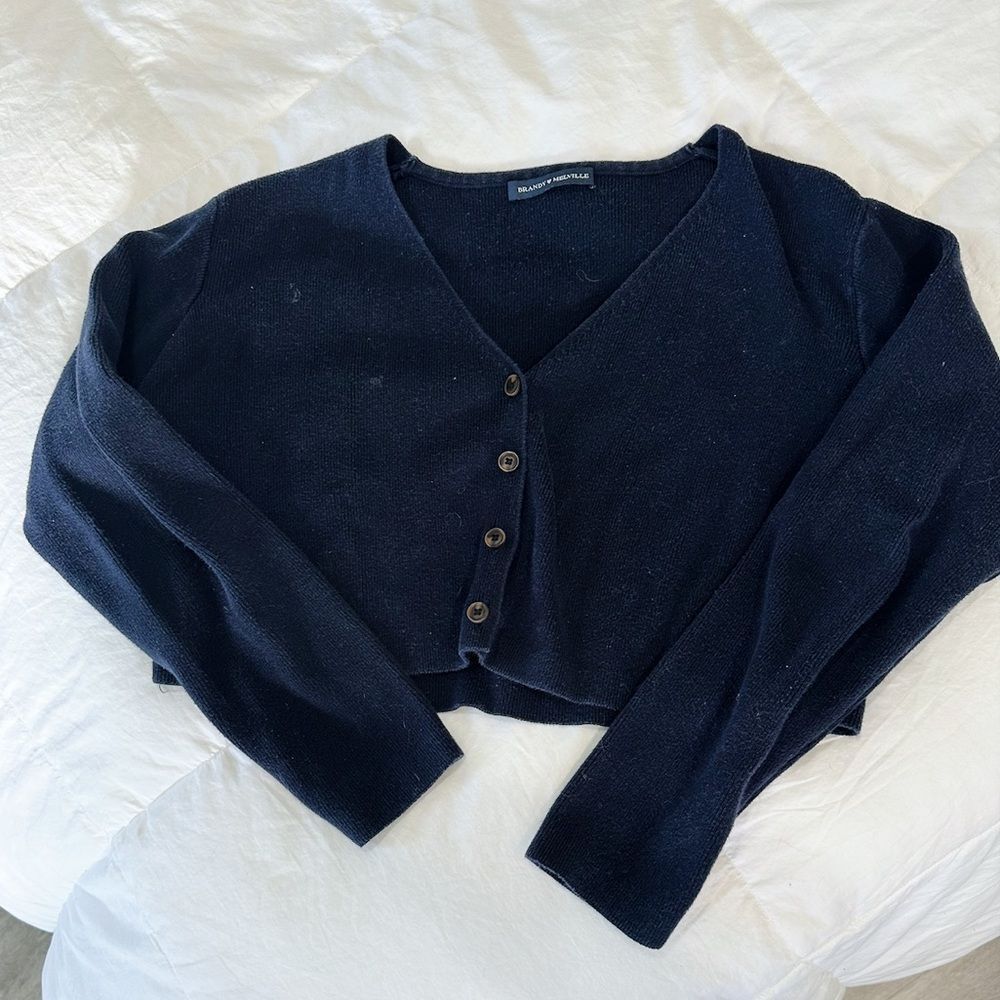 Brandy Melville Midnight Blue Cropped Sweater